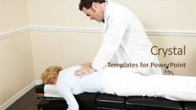  Presentation with chiropractor - Audience pleasing slides consisting of physician alignment - chiropractor adjusting a senior woman's backdrop and a lemonade colored foreground