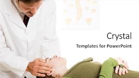  Presentation with chiropractor - Audience pleasing slides consisting of physician alignment - chiropractor gently adjusting a patient's backdrop and a white colored foreground