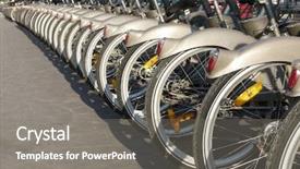  Presentation with bicycles - Audience pleasing slides consisting of alignment of bicycles backdrop and a gray colored foreground