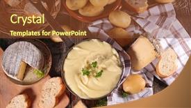  Presentation with recipe fondue - Audience pleasing slide deck consisting of aligot cheese fondue backdrop and a  colored foreground