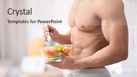  Presentation with eating - Beautiful slides featuring alimente - handsome muscular young man eating backdrop and a lemonade colored foreground