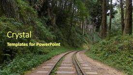  Presentation with railway - Presentation theme consisting of alishan-forest-railway-in-taiwan background and a tawny brown colored foreground