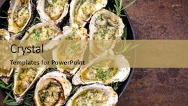  Presentation with oyster mushrooms fresh mushrooms - Beautiful slide deck featuring alive - barbecue overbaked fresh opened oyster backdrop and a yellow colored foreground