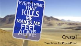  Presentation with everything - Presentation design enhanced with alive sign with a desert background and a coral colored foreground