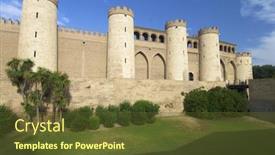  Presentation with palace of fine arts - Beautiful presentation theme featuring aljaferia-palace-in-saragossa backdrop and a tawny brown colored foreground