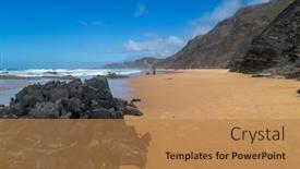  Presentation with sand ocean - Slide set enhanced with aljezur-portugal-13-april-2022 background and a coral colored foreground