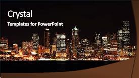  Presentation with seattle - Slides enhanced with alki - view of seattle downtown buildings background and a black colored foreground