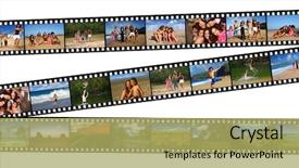  Presentation with old film - Audience pleasing slides consisting of all american - old 35mm film negatives backdrop and a yellow colored foreground