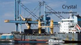  Presentation with cargo ship - Beautiful presentation theme featuring all brand names and logo backdrop and a teal colored foreground