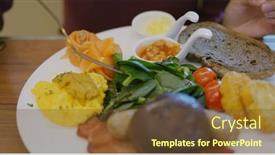  Presentation with college coffee shop - PPT theme with all-day-breakfast-in-coffee background and a tawny brown colored foreground