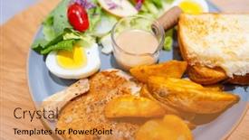  Presentation with grill - Presentation design having all-day-breakfast-with-grill background and a gold colored foreground