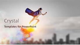  Presentation with power energy - Colorful presentation theme enhanced with all-her-power-and-energy backdrop and a lemonade colored foreground