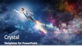  Presentation with energy power - Cool new slide deck with all his power and energy backdrop and a ocean colored foreground