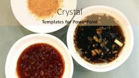  Presentation with sauces - PPT layouts consisting of all-kinds-of-sauces background and a yellow colored foreground