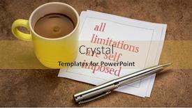  Presentation with limitations - Cool new slide set with all-limitations-are-self-imposed backdrop and a gold colored foreground