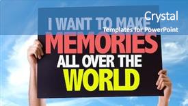  Presentation with memories - Presentation theme consisting of all over the world card background and a  colored foreground