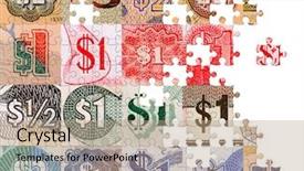  Presentation with world puzzle - Presentation enhanced with all over the world currency background and a coral colored foreground