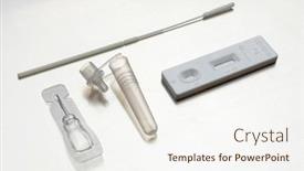  Presentation with antigen test - Presentation with all-parts-of-sars-cov background and a cream colored foreground