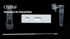  Presentation with antigen test - Audience pleasing presentation consisting of all-parts-of-sars-cov backdrop and a black colored foreground