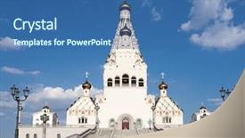  Presentation with methodist church - Audience pleasing slides consisting of all saints church in minsk backdrop and a  colored foreground