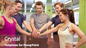  Presentation with sport and health - Presentation consisting of all sports - fitness sport exercising and healthy background and a tawny brown colored foreground