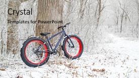  Presentation with winter sports - PPT theme enhanced with all sports - winter biking fat tire bike background and a light gray colored foreground
