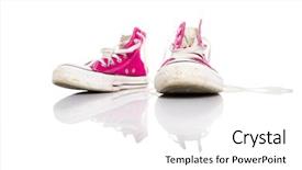  Presentation with sneakers - PPT theme featuring all star - pink sneakers background and a white colored foreground