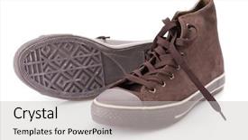  Presentation with interior design of classic white - Presentation theme enhanced with all star - replica of classic sneakers isolated background and a light gray colored foreground