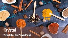  Presentation with spices - Theme having all star - various colorful spices used background and a tawny brown colored foreground