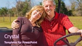  Presentation with utility - Colorful PPT theme enhanced with all terrain utility vehicle backdrop and a tawny brown colored foreground