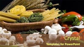  Presentation with pasta - Cool new PPT theme with all-the-fresh-ingedients backdrop and a tawny brown colored foreground