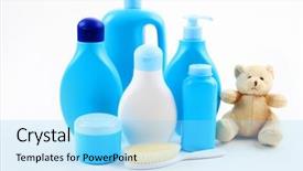  Presentation with baby bath - Presentation design having all you need for baby background and a light blue colored foreground