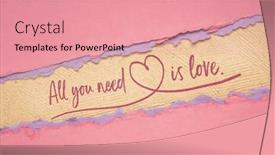  Presentation with inspirational - Beautiful presentation theme featuring all-you-need-is-love backdrop and a coral colored foreground