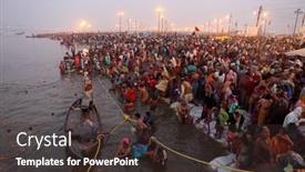  Presentation with kumbh - Slides having allahabad-india-february-10-2013 background and a tawny brown colored foreground