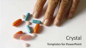  Presentation with finger point - Slides having allday - drugs and hand focus point background and a white colored foreground