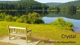  Presentation with lake - Amazing theme having allegheny - bench overlooking red house lake backdrop and a gold colored foreground