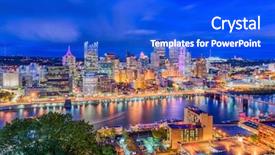  Presentation with pittsburgh - Presentation featuring allegheny - pittsburgh pennsylvania usa downtown skyline background and a cobalt blue colored foreground