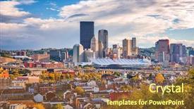  Presentation with pittsburgh - Slide set enhanced with allegheny - pittsburgh pennsylvania usa skyline background and a tawny brown colored foreground