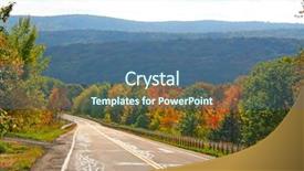  Presentation with scenic - Beautiful slides featuring allegheny - scenic drive through autumn trees backdrop and a ocean colored foreground
