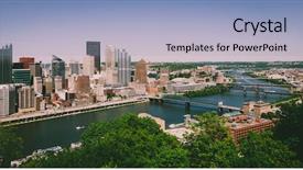  Presentation with pittsburgh - PPT theme consisting of allegheny - view of downtown pittsburgh skyline background and a light blue colored foreground