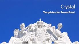  Presentation with angels - PPT theme consisting of allegorical sculptures - angels with the coat of arms of russia background and a cobalt blue colored foreground
