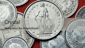  Presentation with octagon two mma fighters standing - Slides consisting of allegory - coins of switzerland standing helvetia background and a light gray colored foreground