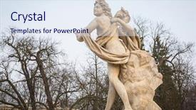  Presentation with royal - Beautiful slide deck featuring allegory - hermaphroditus and salmacis statue backdrop and a sky blue colored foreground