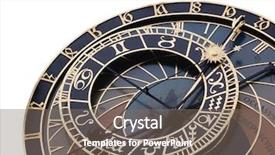  Presentation with prague astronomical clock - Presentation featuring allegory - isolated detail of astronomical clock background and a gray colored foreground