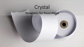  Presentation with roll - Colorful presentation theme enhanced with allegory - loose paper roll isolated backdrop and a light gray colored foreground