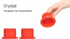  Presentation with shell - Slide set with allegory - shell game isolated on white background and a white colored foreground