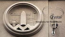  Presentation with sugar industry - Presentation theme enhanced with allegory of sugar industry building background and a coral colored foreground