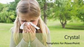  Presentation with tissue paper - Colorful presentation enhanced with allergy - close-up of a young girl backdrop and a mint green colored foreground