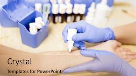  Presentation with allergy - Beautiful PPT layouts featuring animal testing - allergy - skin prick tests backdrop and a coral colored foreground