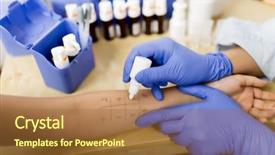  Presentation with tests - Audience pleasing presentation design consisting of allergy - skin prick tests backdrop and a red colored foreground